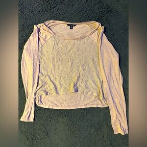 American Eagle pearl embellished pink crop top, size L